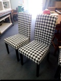 SET OF 2 NEW HUDSON CHAIRS, FARMHOUSE, BLACK AND WHITE PLAID DINNING CHAIRS