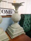 (1 OF 2) HEAVY METAL TABLE BASE, STONE LOOK