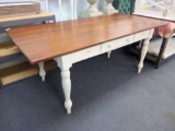 GORGEOUS VERY LONG FARMHOUSE DINING TABLE WITH INCLUDED DRAWER STORAGE