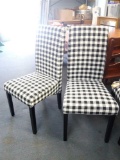 SET OF 2 NEW HUDSON CHAIRS, FARMHOUSE, BLACK AND WHITE PLAID DINNING CHAIRS