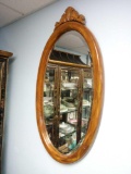 BEAUTIFUL BRILLIANT WOOD FRAMED OVAL MIRROR BY THE BOMBAY COMPANY