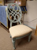 NEW STOCK CLASS Powder Blue Round Back side Chair with Ivory Seat
