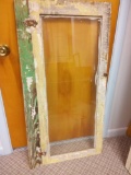 Shabby chic flaky antique window pane with hinge, hinge is seized
