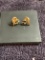 Pair of 14k gold and gemstones heart earrings