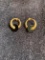Fine 14kt gold earrings with black accents