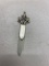Small solid silver fleur de Lis letter opener clip