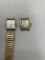 2 Elgin rolled gold or gold filled bezel wristwatches