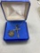 Sterling silver religious crucifix on chain with additional pendant