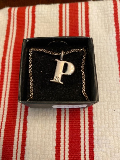 Avon Letter Initial Pendant Necklace P