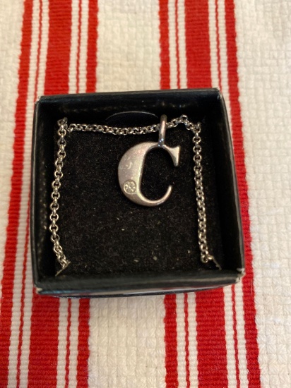Avon Letter Initial Pendant Necklace C
