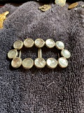 Large silver and rhinestone buckle or slide