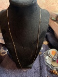 Long 14k gold fine necklace
