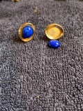 Pretty 14k gold earrings with blue stones