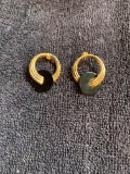 Fine 14kt gold earrings with black accents