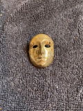 Heavy Sterling silver phantom of the opera style mask pin Pendant