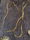 Long 28 inch 14k Gold Italy herringbone necklace