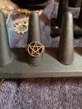 Large size 13 star pentagram Sterling silver ring