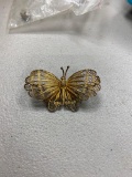 Intricate 800 silver Butterfly pin brooch