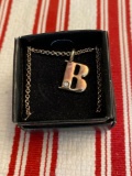 Avon Letter Initial Pendant Necklace B