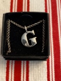 Avon Letter Initial Pendant Necklace G