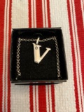 Avon Letter Initial Pendant Necklace V