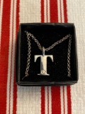 Avon Letter Initial Pendant Necklace T