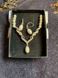 Kayla 3 piece Pearlesque Necklace and Earring set