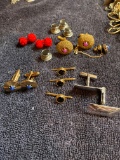 Cufflinks, tie tacks and stays including gold filled, and Anson