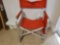 Aluminum table sided folding chair with side pockets