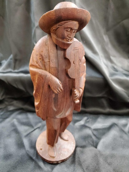 Wood Carved Violinist