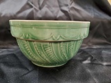 Very old pottery green bowl, 7 and a 1/2 inch