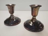 Pair of silver plate? candle holders