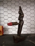 HAND CARVED AFRICAN NOVELTY, SPRING LOADED PHALLIC