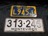 (2) vintage metal license plates