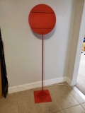 Durable Red Metal post sign with insert ledges