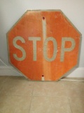 large old stop sign, faded treasure