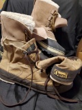 (2) mens BOOTS including ORVIS waders, and heavy lined water boots, shoes