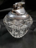 Beefy Crystal Glass and Chrome GAS heavy table lighter
