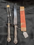 STERLING handled Set of GORHAM carving/ serving fork and knife, vintage