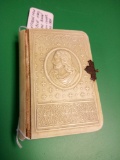 ANTIQUE MINI BIBLE HANDMADE BONE / PLASTIC COVER, DATED 1909