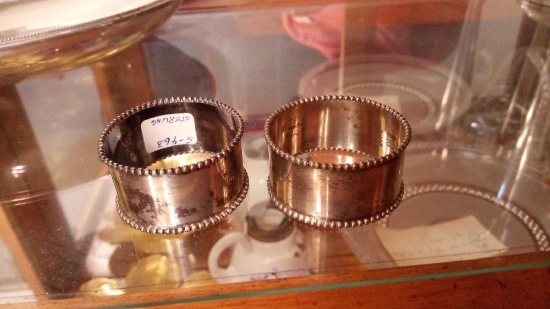 PAIR OF STERLING NAPKIN HOLDERS, ONE ENGRAVED WILLIAM