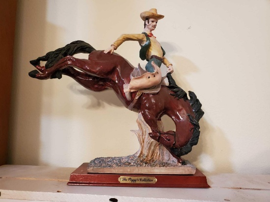 Cowboy Bucking Bronco Figure Statue, The Peggy's Collection