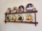 Vintage wood plate rack. 2- shelf with (4) cat decor plates