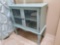 Nice Raised decorative cabinet 2 shelf glass door enclosed, Blue