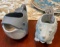 Adorable Triceratops and Whale ceramic creamers