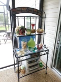 Wine / Bakers Rack, tile accent, glass shelving