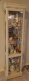5 shelf, lighted curio cabinet, 3 glass adjustable shelves