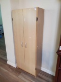 1 (of a pair) blonde 5 ft. storage cabinet,