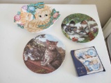 Kitties! New Coaster set and ceramic plates