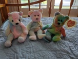 (3) TY beanie babies - .ellow, Groovy, And Peace